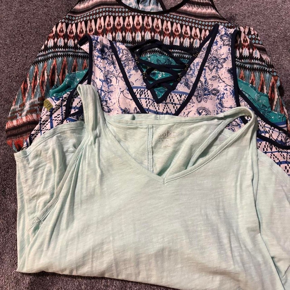 Lot of three size One large Soho New York and two XL IZ Beyer tops